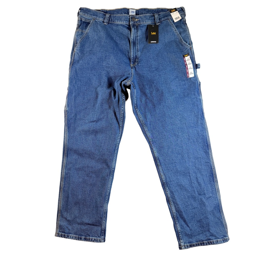 Lee Carpenter Jeans Mens 44x32 Colton Blue Denim Workwear Loose Fit NWT